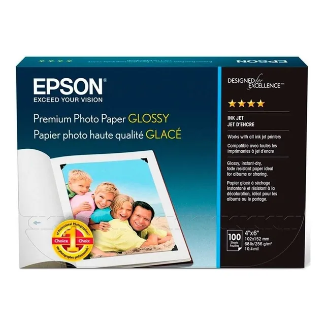 Papel Fotografico Glossy Epson Carta 100 Hojas S041727