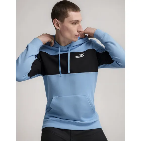 Buzo Puma Essentials Block Sportstyle Hombre Moda Celeste