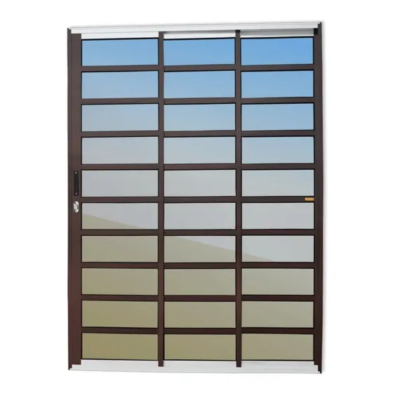 Porta De Correr Com Travessas 3 Folhas 1/3 Super Vidro Wt