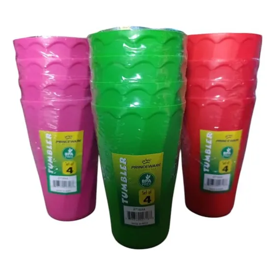 Vasos Pvc Coloridos Para Bebidas Y Candy Bar (set X 4 Und)