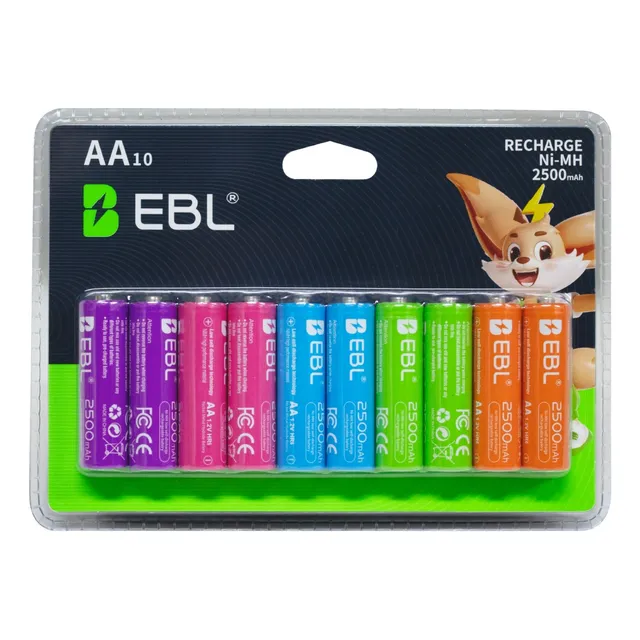 Pilas Recargables Aa Ebl 2500mah Ni-mh Blister X 10 Unidades