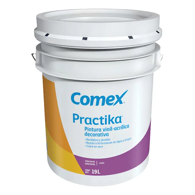 Pintura Vinil Acrilica Comex 19l Interior Exterior Practika Acabado Mate Color Seurat