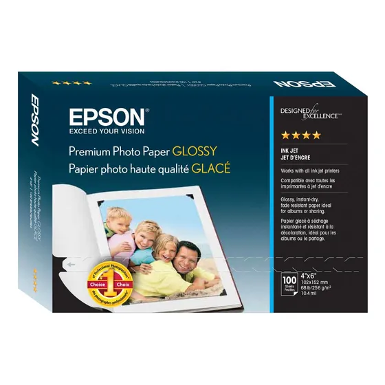 Papel Fotográfico Epson S041727 Glossy 4x6 De 100 Hojas