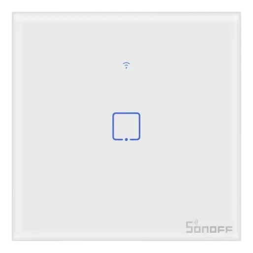 Interruptor De Pared Táctil Wifi Sonoff Tx T1eu1c 1 Canal Color Blanco