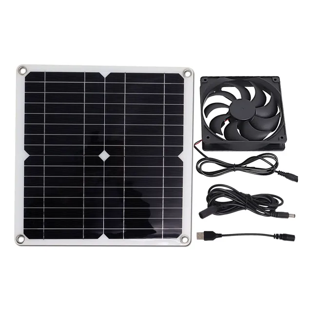 Ventilador Escape Panel Solar Para Invernadero Gallina Casa