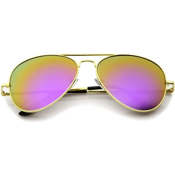 Lente De Sol Estilo Aviator Unisex Zero Uv Design/gold Mjnnf