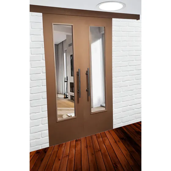 Puerta Corrediza En Madera - Ej. Una Hoja Ciega Color Marrón