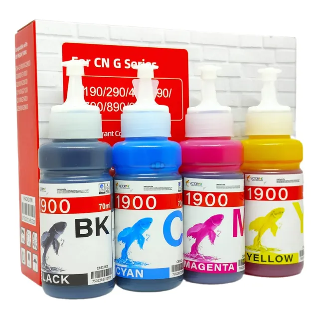 Pack 4 Tinta Dye Generica Gi 190 G4100  G3110   G4110