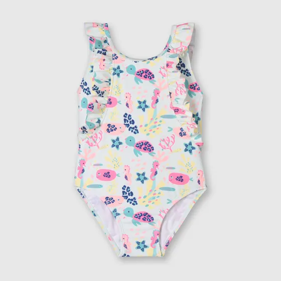 Traje De Baño De Bebé Niña Playa Celeste Colloky