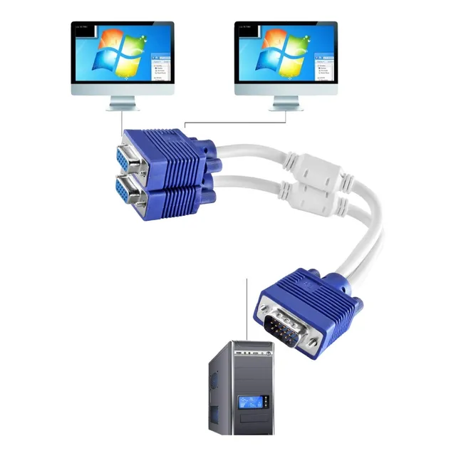 Cable Splitter Vga A Vga 1 Entrada Vga A 2 Salida Vga