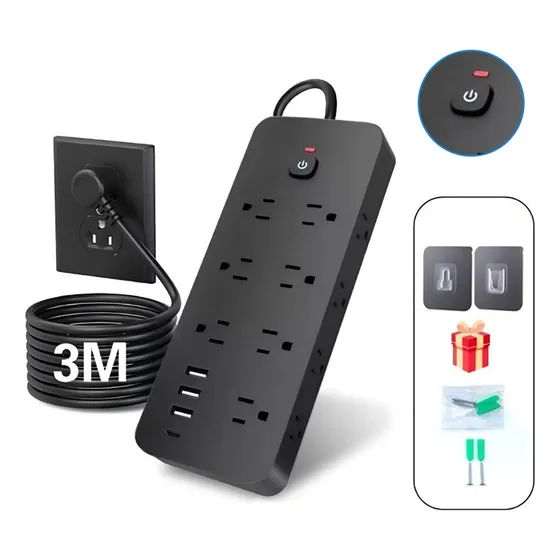 Regulador Multicontactos Con 14 Salidas 3 Usb Y 1 Tipo C 3m
