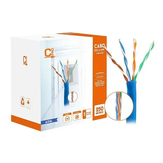 Cabo De Rede E Alarme 8 Vias 250 Metros 017-2220 Connectpro