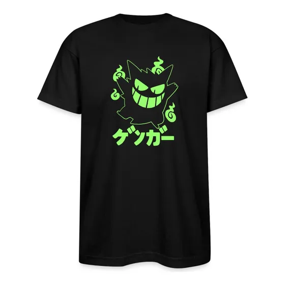 Polera Estampada Gengar Fluor Brillo En La Oscuridad