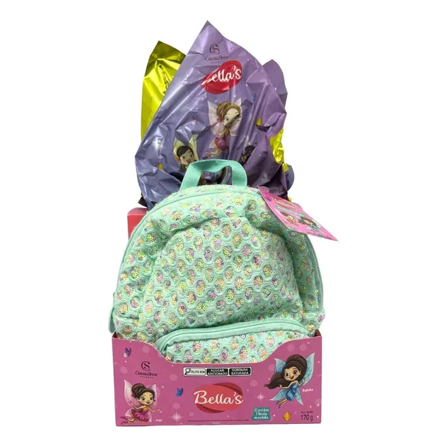 Ovo De Páscoa Bella's Com Mochila Lantejola 170g Cacau Show