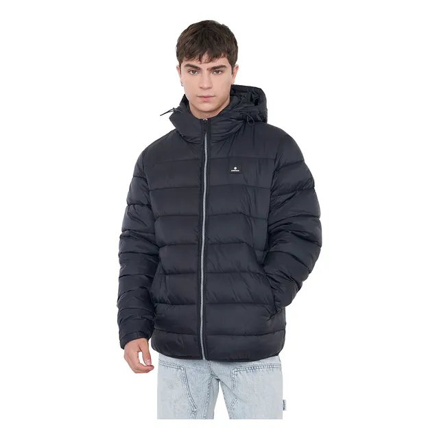 Parka Hombre Lisa Cierre Color Negro Corona