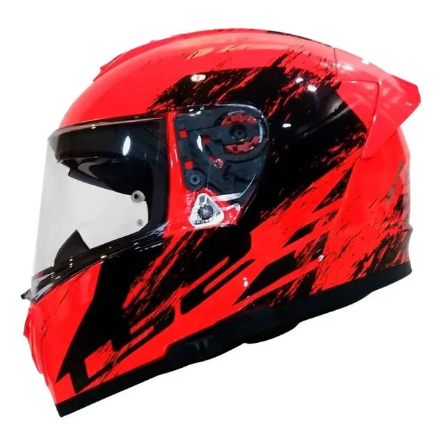 Casco Ls2 Ff390 Breaker Swat Naranja Negro Fluor/ Ecer22-05