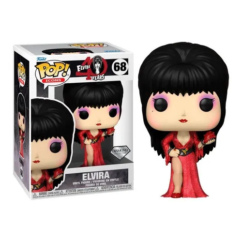Funko Pop Icons Elvira 40 Years Elvira #68 Exclusivo Diamond
