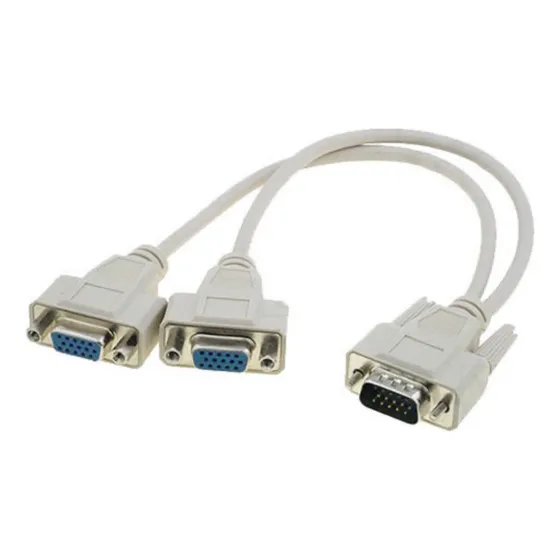 Cable Divisor De Señal (2) Vga Hembra A (1) Vga Macho