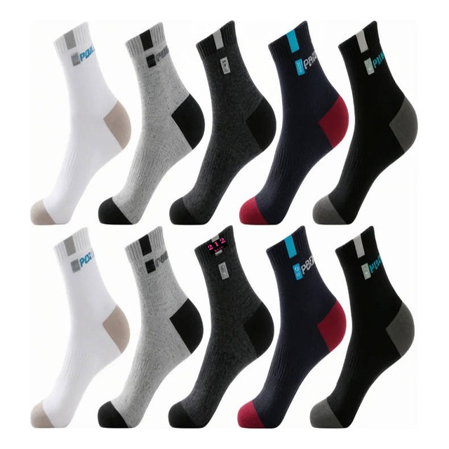 Kit 12 Pares Meias Cano Longo Alto Algodão Academia Sport Kit 12 Pares Meias Cano Longo Alto Algodão Academia Sport