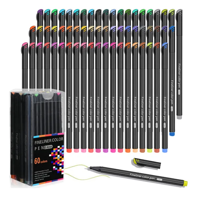 Set 60 Lápices Tiralíneas Fineliner Dibujo Manga Del Trazo