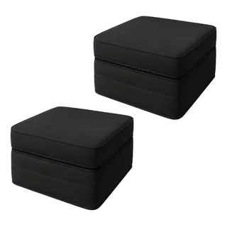 Kit 2 Pufe Multiuso Solteiro 3 Em 1 Preto DobrĂĄvel Espuma Kit 2 Pufe Multiuso Solteiro 3 Em 1 Preto DobrĂĄvel Espuma