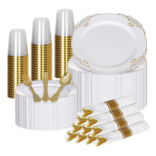 Vajilla Plástico Fiesta Platos Desechables Reutilizable 70pz Vajilla Plástico Fiesta Platos Desechables Reutilizable 70pz