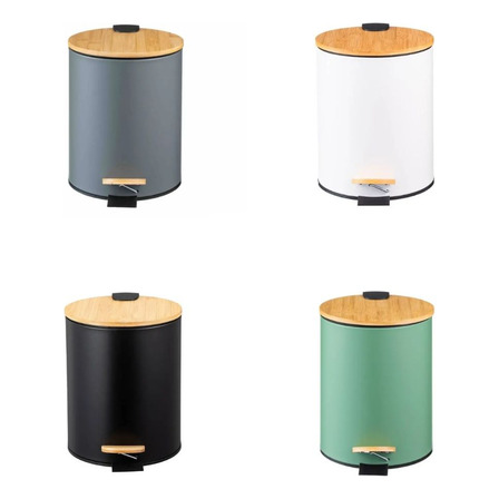 Lixeira C/ Pedal E Tampa De Bambu Soft 5 Lts Cor Verde Lixeira C/ Pedal E Tampa De Bambu Soft 5 Lts Cor Verde