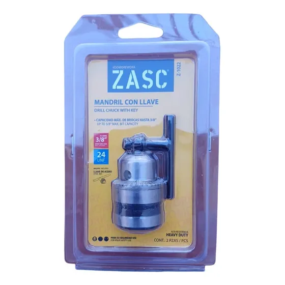 Mandril Para Taladro Con Llave 3/8 Pulgadas , 13mm Zasc