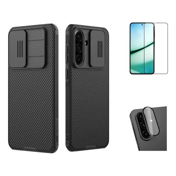 Case Funda Nillkin Para Samsung A56 + Mica Pantalla Y Cámara Negro Camshield Pro Case En Empaque
