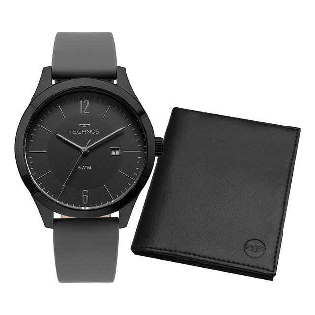 Kit Technos Masculino Steel Preto - 2115mou/k2p Kit Technos Masculino Steel Preto - 2115mou/k2p