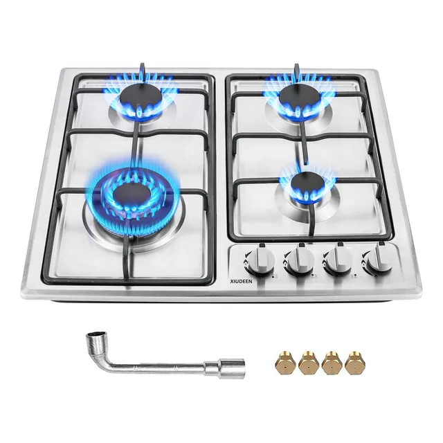 Parrilla De Gas Empotrable Estufa De Mesa 4 Quemadores Acero Inoxidable Xiudeen XD4001