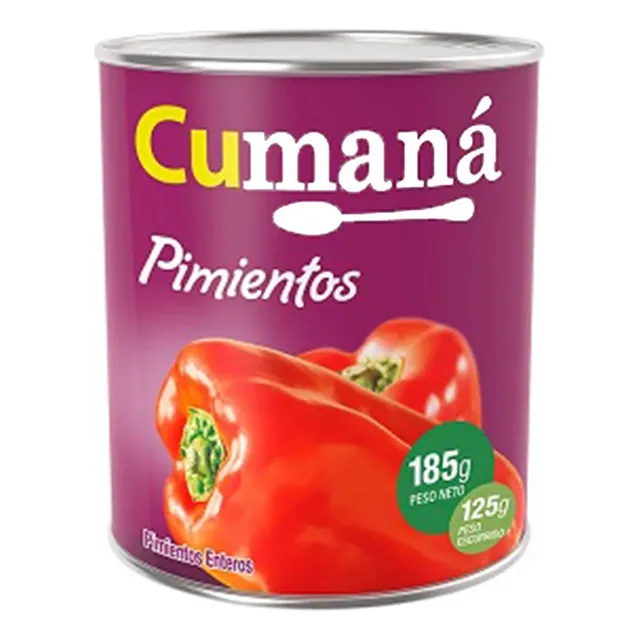 Pimientos Morrones Rojos Cumana Lata 185 X 12 Unidades
