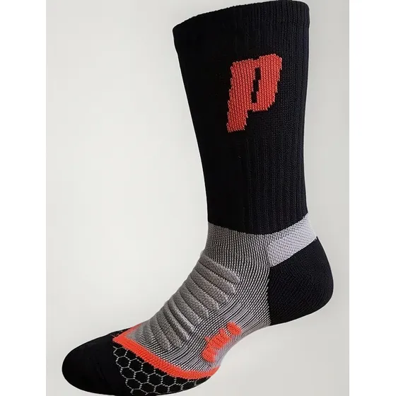 Medias Prince Premier 16 Cm Negra/gris Logo P Nja T 41/45