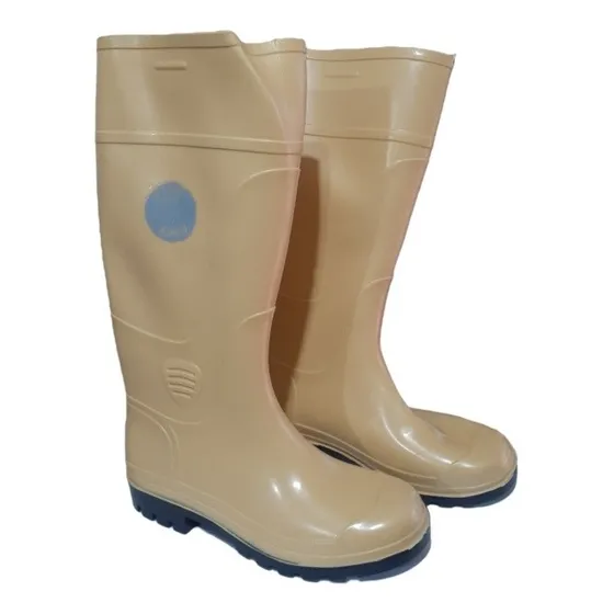 Bota De Goma Caña Larga Beige Talla 40
