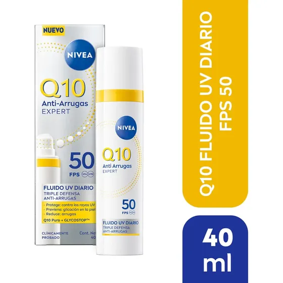 Nivea Q10 Crema Facial Fluido Antiarrugas Fps50 40ml | Cuotas sin interés
