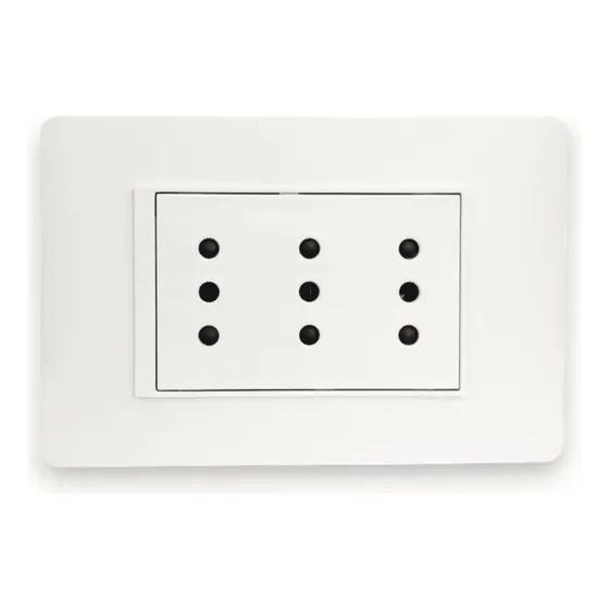 Enchufe Hembra Triple Armado 2p+t 10a Luzica Pu1313 Bticino