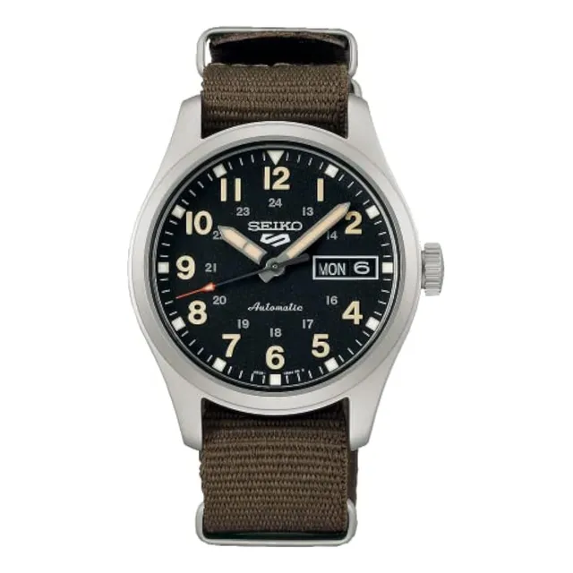 Reloj Seiko 5 Sport Srpj85 De Nylon Verde Oliva Para Hombre