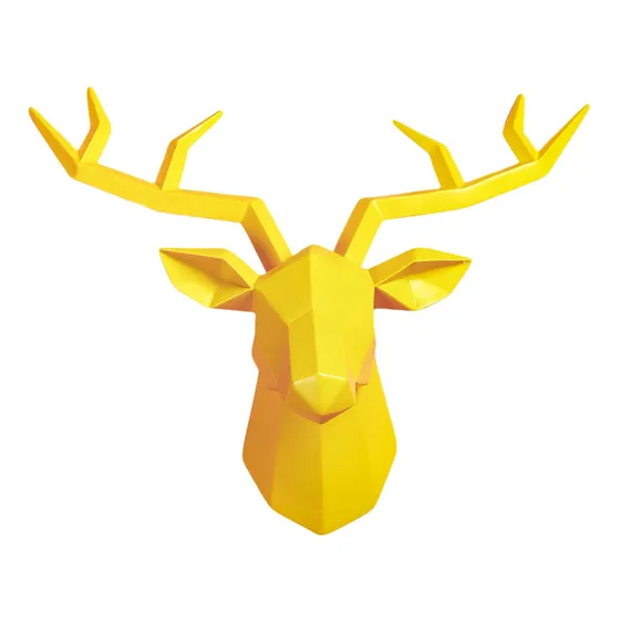 Estatuillas De Estatua De Animales Astas Amarillo