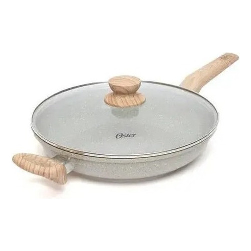 Frigideira Wok Cerâmic Marble Alumínio Com Revestimento Antiaderente 28cm Cinza Dust Oster
