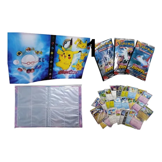 Carpeta Album Coleccionador Pokemon + 30 Cartas Tcg Aprox