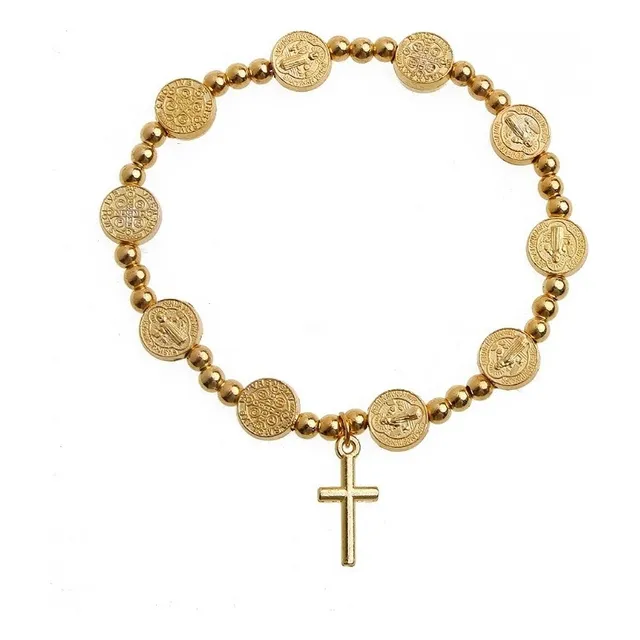 Gys V Rosario Católico Religioso Dorado For Hombre Y Mujer