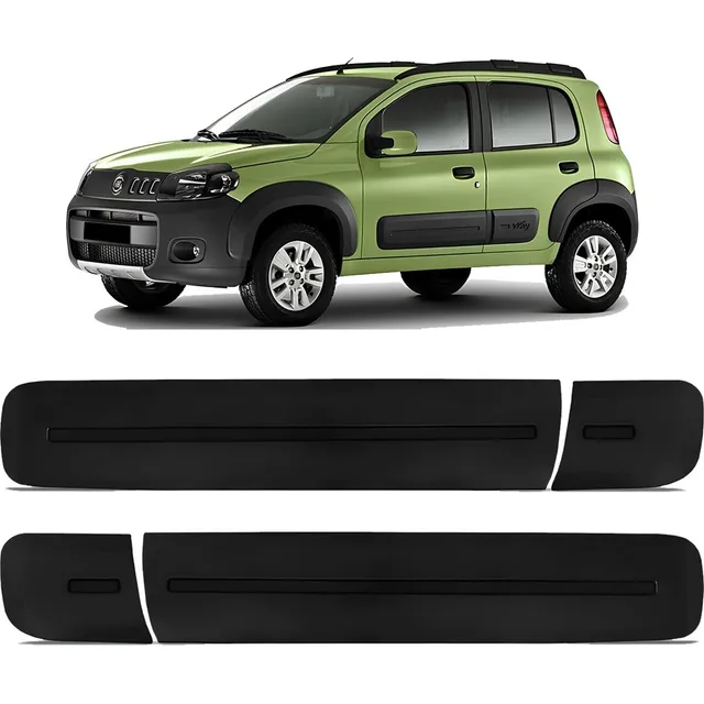 Friso Lateral Fiat Novo Uno Way 2010 A 2018 Largo Preto 4pts