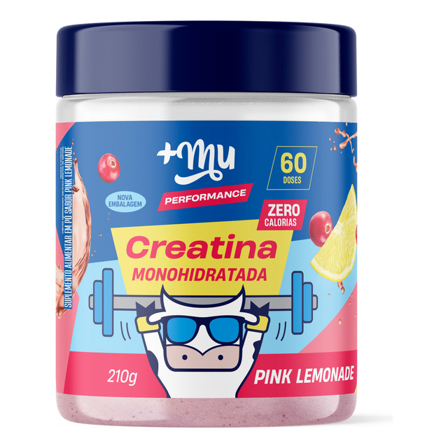 Creatina Monohidratada 100% Pura Sabor Pink Lemonade 210g +mu Creatina Monohidratada 100% Pura Sabor Pink Lemonade 210g +mu