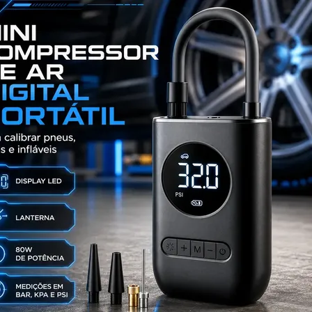 Bomba De Ar De Mão Pneu Car Air Pump Sem Fio 150 Psi Luz De Emergência Led Com Bateria Recarregável De 4000 Mah Verunto