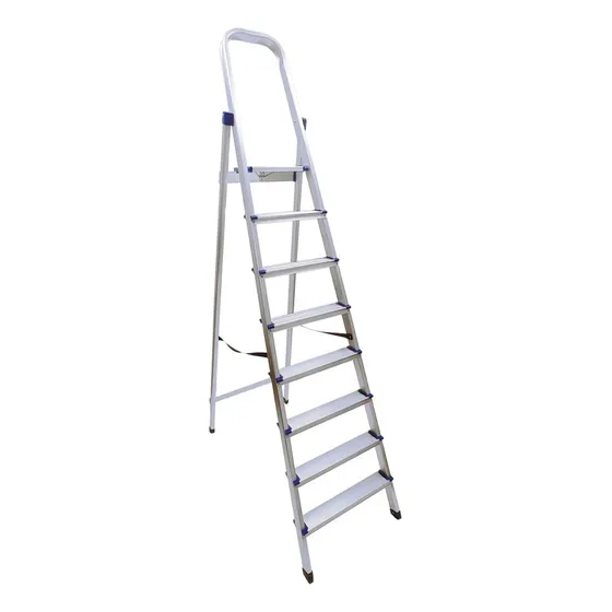 Escalera De Aluminio 8 Escalones Lh-3108 Color Plateado