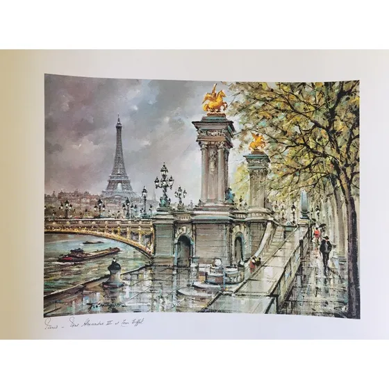 Poster / Afiche Paris - Puente Alexandre Iii Y Torre Eiffel