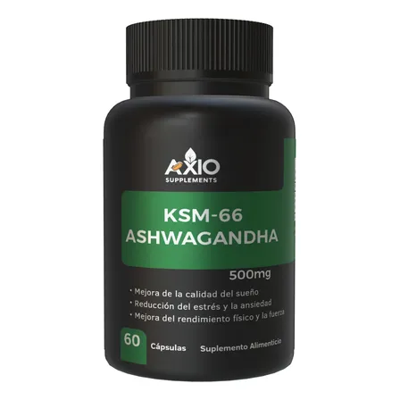 Ashwagandha Ksm66 450mg | Suplemento Antiestrés 60 Caps Verde