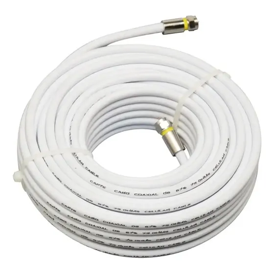 Cabo Coaxial Antena Rg06 Montado 67% Malha 15 Metros