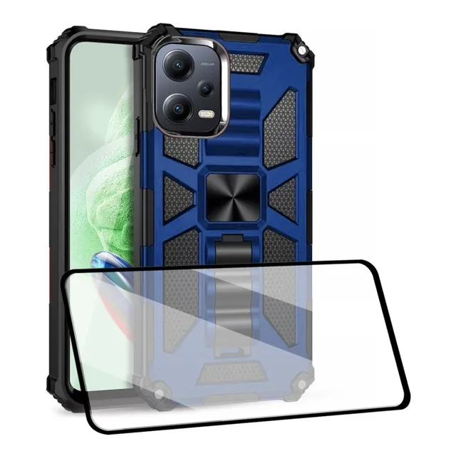 Kit Funda Para Xiaomi Redmi Poco Blindada Uso Rudo Case Grado Militar Con Soporte Stand + 1 Mica Protector Cristal Templado 9d