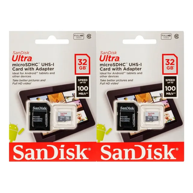 Tarjeta De Memoria Micro Sd 32 Gb Sandisk Pack X2 Unidades